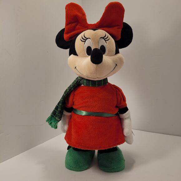 Minnie Mouse Animated Christmas Plush Dances To Jingle Bells Side Step 13" EUC - Picture 1 of 10